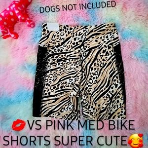 NEW💋VS PINK cheetah BIKE SHORTS MED SUPER CUTE NEW WITH TAGS with side pockets.